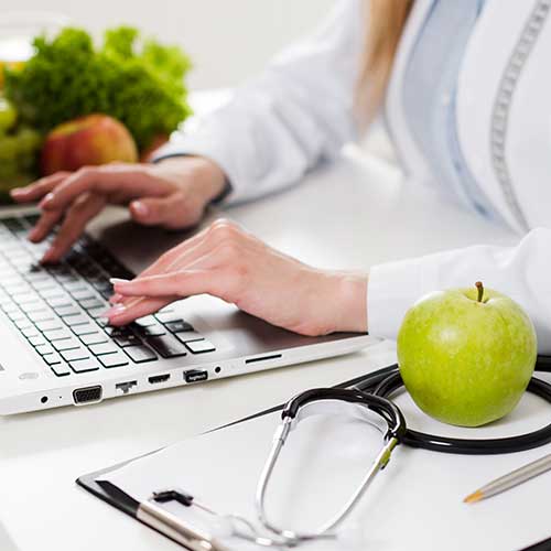 Patient preparing a diabetes-friendly meal.