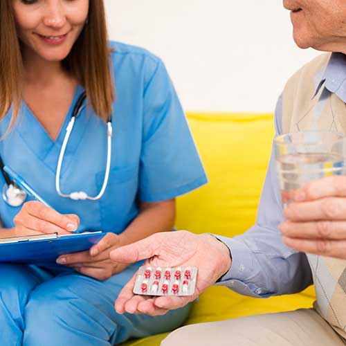 Endocrinologist reviewing medication plan with patient.